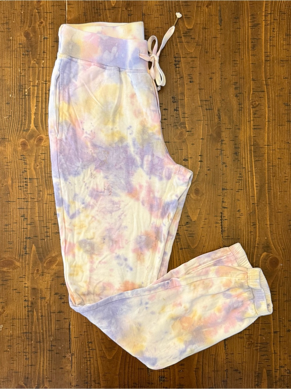 Young Fabulous & Broke Tie Dye Jogger Sweatpants Lightweight Pastel Sz S NWOT